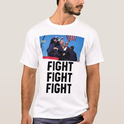 Head Cartoon Bloody Ear 2024 Vote Survivor Fight F T_Shirt