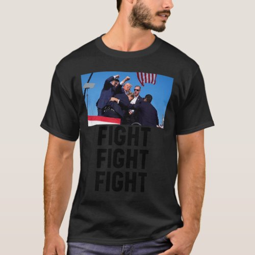 Head Cartoon Bloody Ear 2024 Vote Survivor Fight F T_Shirt