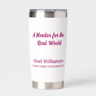 Head Cheer Magenta Text Front & Back, 20oz White Insulated Tumbler