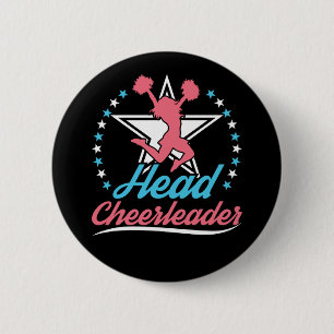 Head Cheerleader Cheerleading Captain Button