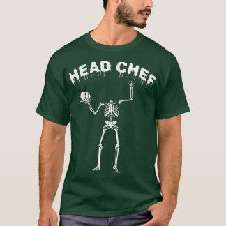 HEAD CHEF HALLOWEEN SKELETON COOK COSTUME KITCHEN T-Shirt