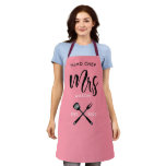 Head Chef Mrs.Year Established Salmon Pink Apron Head Chef Mrs.Year Established Salmon Pink Apron