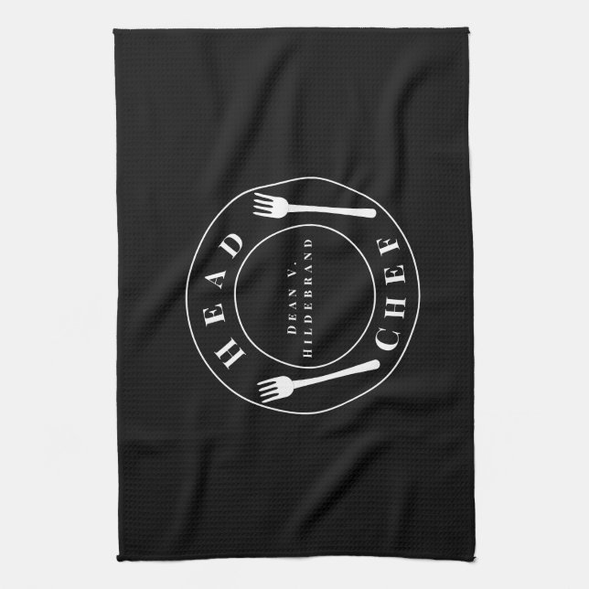 Head Chef Name  Kitchen Towel (Vertical)