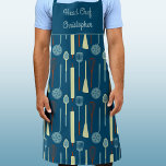 Head Chef Personalized Apron<br><div class="desc">Fun Head Chef design with retro kitchen implements for your favorite chef, cook or grill expert. Change the name to personalize.</div>
