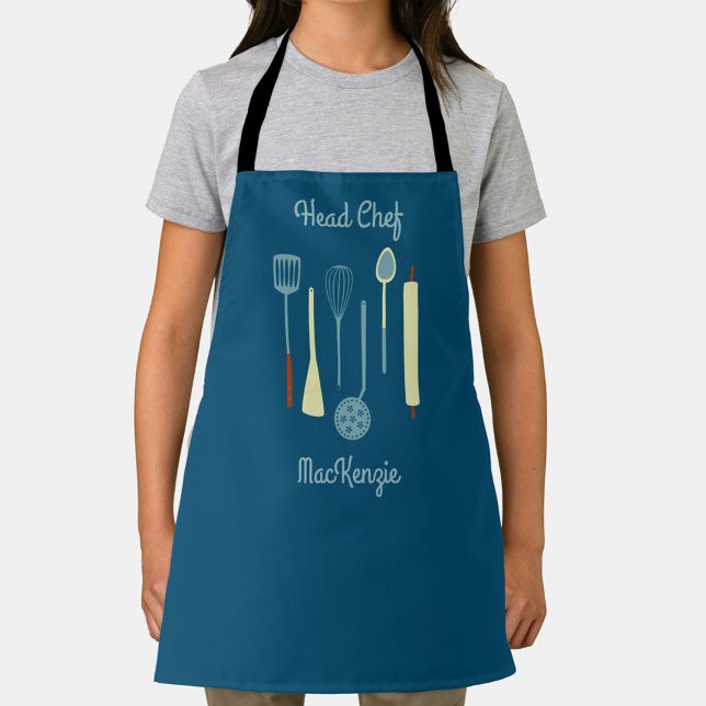 Head Chef Personalized Apron (Fun personalized name Head Chef cooking apron)