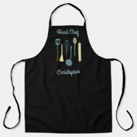 Custom Name Kitchen Apron, Lettering Chef Apron, Customisable Cooking Apron  for Men or for Women, Personalized Kitchen Gifts for Chef Cook 