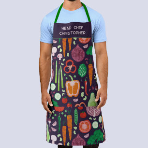 Head Chef Personalized Modern Vegetable Pattern Apron