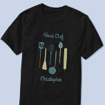 Head Chef Personalized T-Shirt<br><div class="desc">Fun Head Chef design with vintage kitchen utensils for your favorite chef,  cook or grill expert.  Change the name and text to personalize.</div>