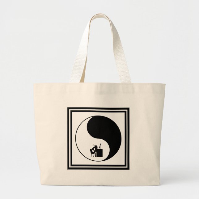 Head Desk Icon Large Tote Bag (Front)