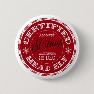 Head Elf   Christmas Seal of Approval Button