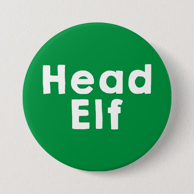 Head Elf Green Button (Front)