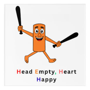 Head Empty Heart Happy Men's Funny Graphic T-Shirt Acrylic Print