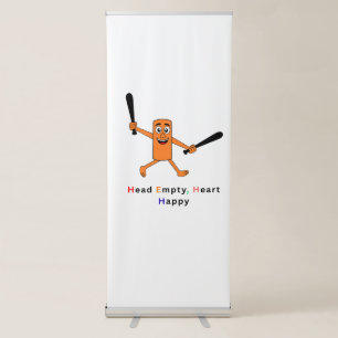 Head Empty Heart Happy Men's Funny Graphic T-Shirt Retractable Banner