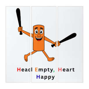 Head Empty Heart Happy Men's Funny Graphic T-Shirt Triptych