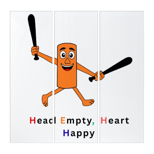 Head Empty Heart Happy Men's Funny Graphic T-Shirt Triptych