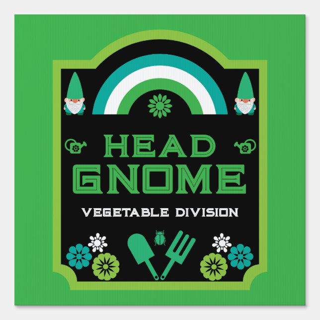 Head Garden Gnome Gardener Sign (Front)