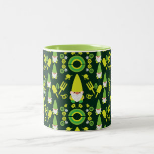 Head Garden Gnome Gardener Two-Tone Coffee Mug