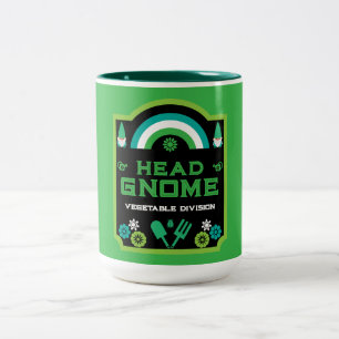 Head Garden Gnome Gardener Two-Tone Coffee Mug