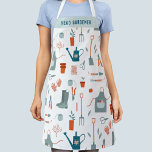 Head Gardener Apron<br><div class="desc">A fun pattern featuring gardening tools. Text reads Head Gardener and can be changed to anything you like!  Original art by Nic Squirrell.</div>
