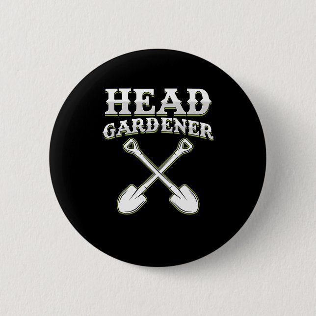 Head Gardener Garden Planting Gardening Flowers Button (Front)