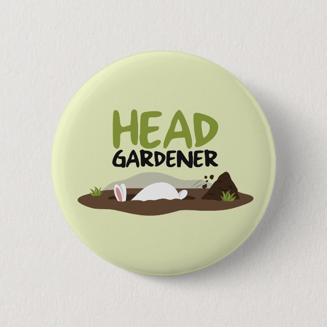 Head Gardener Illustration Button (Front)