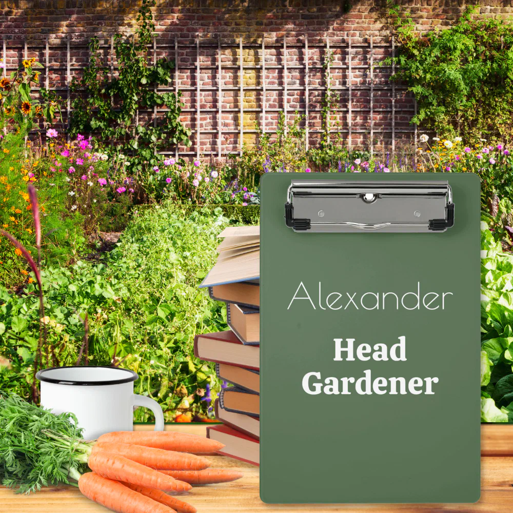 Head Gardener Novelty Personalized Gardening Small Mini Clipboard