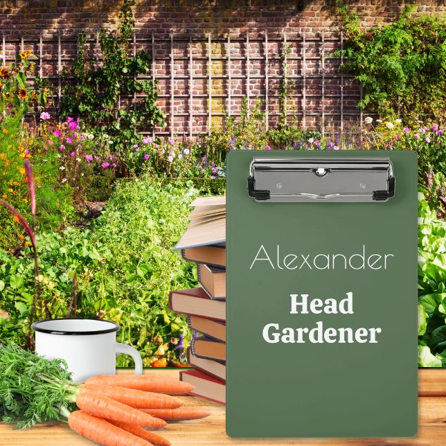 Head Gardener Novelty Personalized Gardening Small Mini Clipboard (A mini clipboard for gardeners, with amusing Head Gardener caption. An ideal novelty garden gift.)