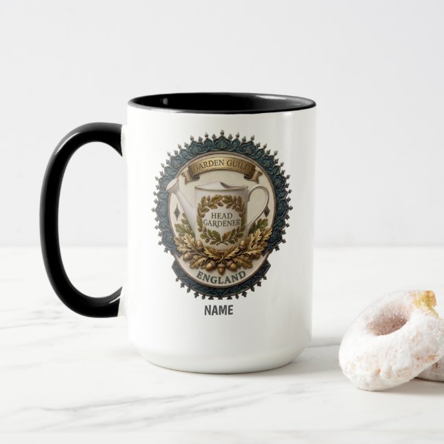 Head Gardener | Personalized British Heritage Wate Mug (With Donut)