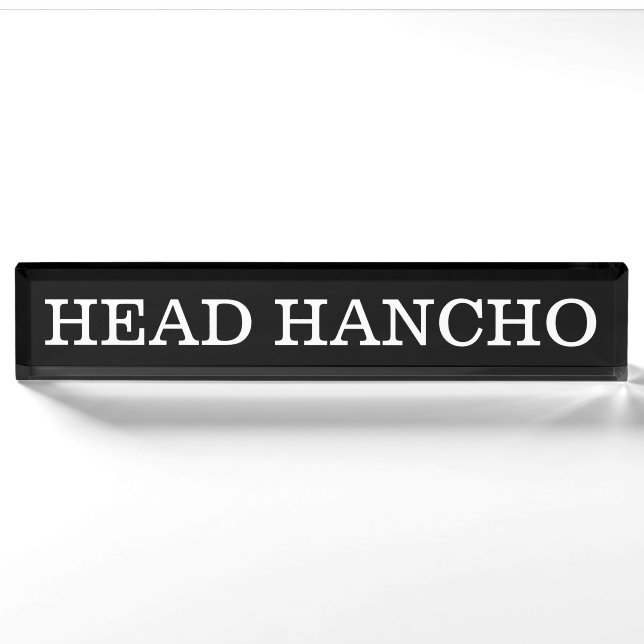 Head Hancho Desk Name Plate (Front)