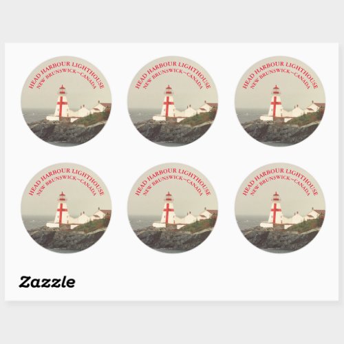 Head Harbour Lighthouse NB Round Stickers