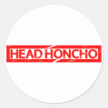 Head Honcho Stamp Classic Round Sticker
