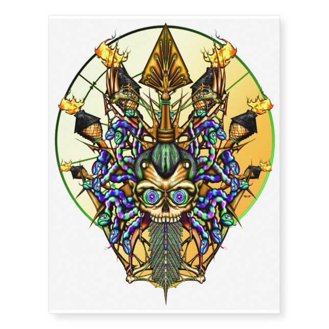 Head Hunter tat Temporary Tattoos (Front)