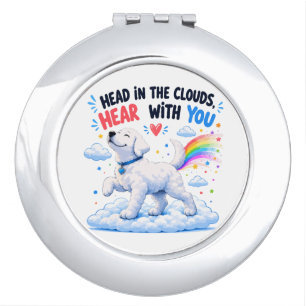 Head in the Clouds Cute Dog Design Compact Mirror