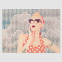 Head in the Clouds Pin Up Style Retro Girl
