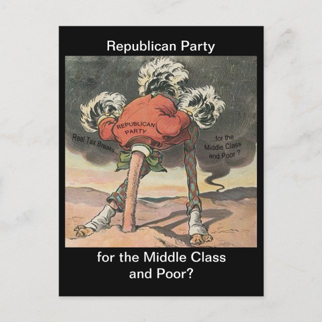Head in the Sand Republican Party Invitation Postcard (Front)