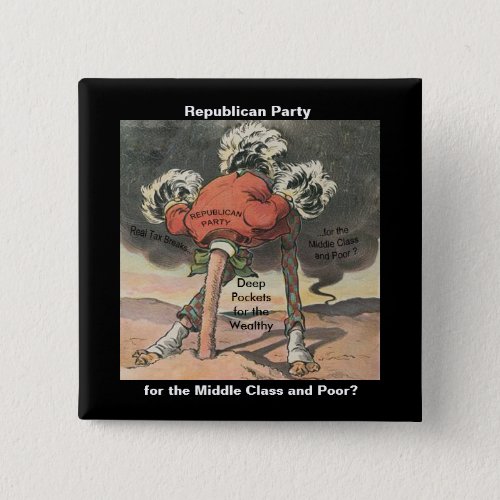 Head in the Sand Republican Party Pinback Button