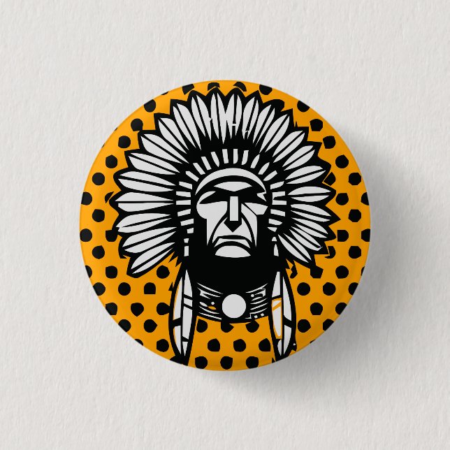Head indian pinback button (Front)