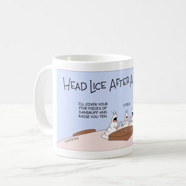 Head lice after a buzz cut coffee mug (Front Left)