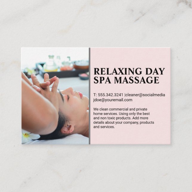 Head Massage | Day Spa Business Card (Front)