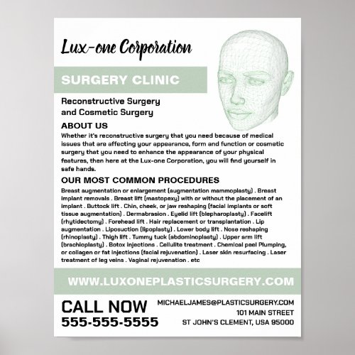 Head Model Plastic Surgeon Plastic Surgery Poster