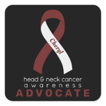 Head & Neck Cancer Advocate Black Square Sticker