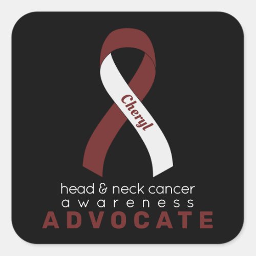 Head  Neck Cancer Advocate Black Square Sticker