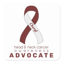 Head & Neck Cancer Advocate White Square Sticker