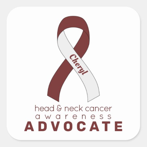Head  Neck Cancer Advocate White Square Sticker