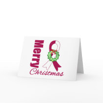 Head Neck Cancer Awareness Merry Christmas Ribbon Holiday Card