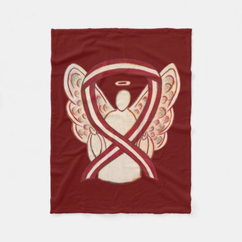 Head  Neck Cancer Awareness Ribbon Soft Blanket