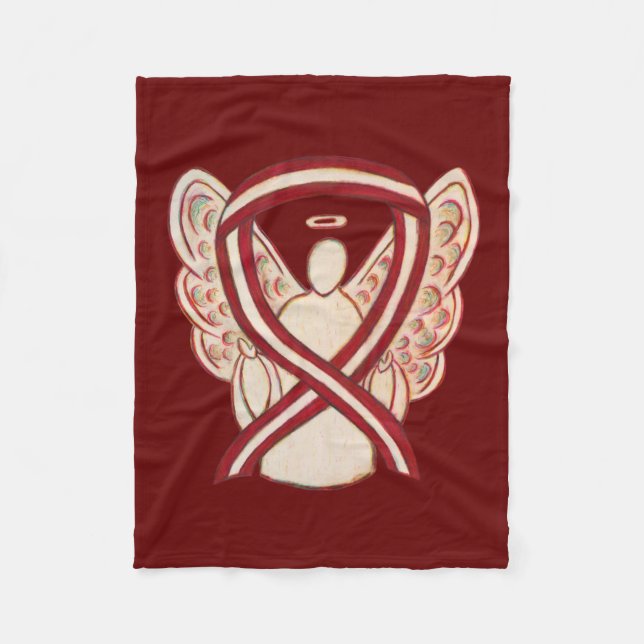 Head & Neck Cancer Awareness Ribbon Soft Blanket (Front)