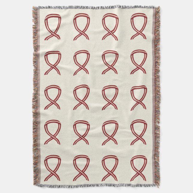 Head & Neck Cancer Awareness Ribbon Throw Blankets (Front Vertical)