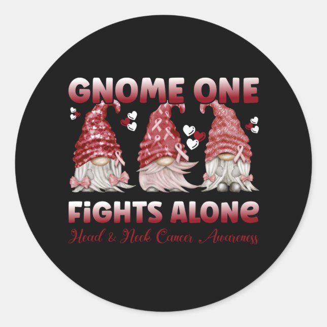 Head & Neck Cancer Burgundy Ribbon Classic Round Sticker (Front)