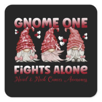 Head & Neck Cancer Burgundy Ribbon Square Sticker